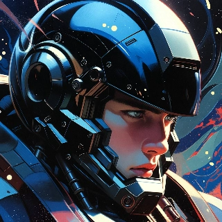 Dark Mecha Robot Pilot Sci-Fi Helmet Anime
