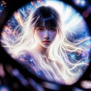 Ethereal Glowing Anime Girl Portrait