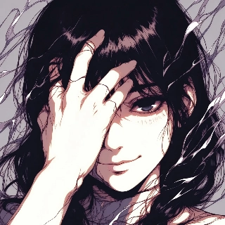 สาวอนิเมะขี้อายซ่อนใบหน้า สไตล์ดาร์ก