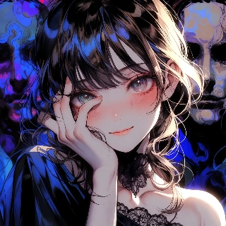 Shy Dark Anime Girl Hiding Face Sweetly