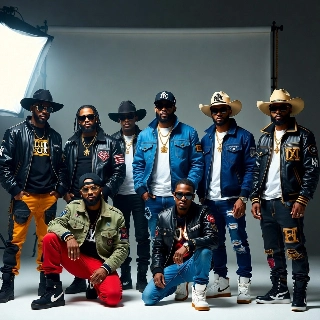 Cool Hypebeast Crew in High-End Streetwear Poses