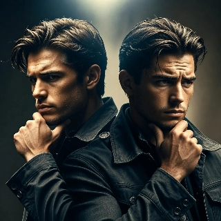 Deep Thinking Serious Boy Hand Chin Photorealistic