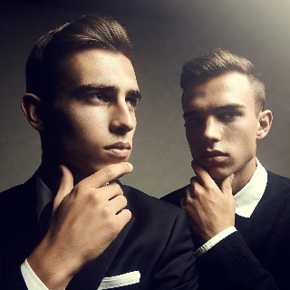 Deep Thinking Serious Boys Hand on Chin Portrait