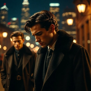 Exhausted Stylish Boy in City Night Aesthetic