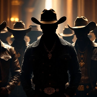 Mysterious Cowboy Silhouette Shadow Gang PFP