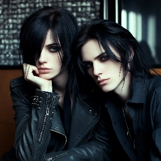 Bored Cool Emo Boy Leaning on Hand Grunge Portrait