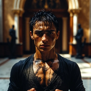 Determined Grunge Athlete Sweat Grit Portrait