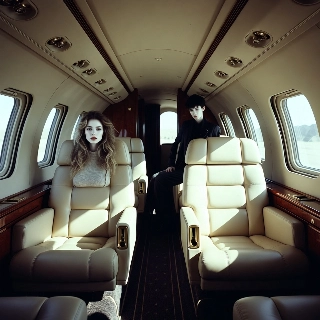 Grunge Emo Boy Private Jet Luxury Interior