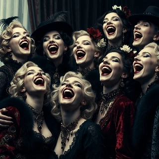 Grunge Emo Group Laughing in Vintage Style