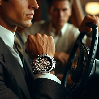 Brooding Sad Boy with Luxury Watch on Wheel