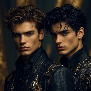 Confident Smirking Sad Boys in Luxe Dark Aesthetic