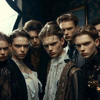Fierce Intense Eyes Sad Boy Gothic Ensemble