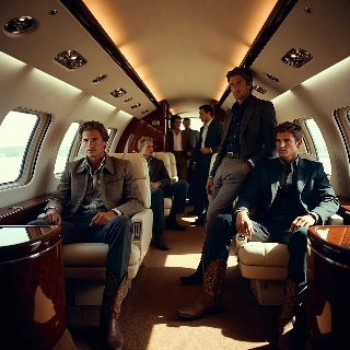 Sad Boy in Private Jet Luxury Interior