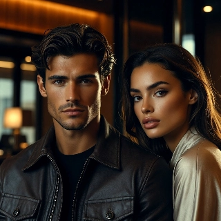 Sad Tech Billionaire Couple Moody Elite Portrait