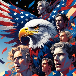 Bald Eagle American Flag Patriotic Fusion Art