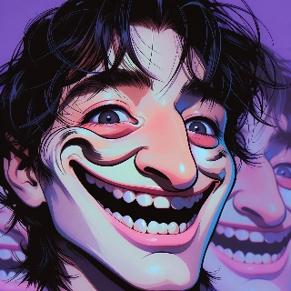 Classic Troll Face Animated GIF in Vibrant Cartoon Style