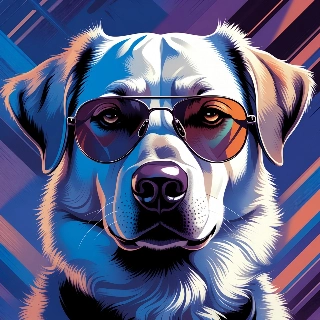 Cool Dog Wearing Sunglasses Vector Art Style