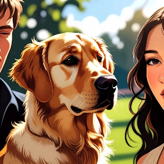 Cute Golden Retriever Sunny Park Animated PFP