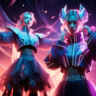Cybercore Futuristic Fashion Girl Animated PFP