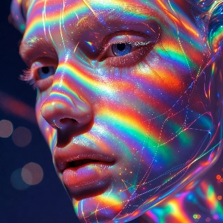 Holographic Rainbow Skin Portrait Animated PFP