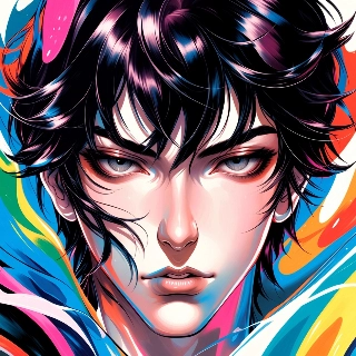 Sarcastic Side Eye Anime Boy Vibrant Portrait