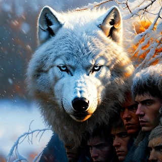 Snow Wolf Icy Blue Eyes Winter Fantasy Pack