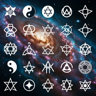 Cosmic Galaxy Nebula Cool Symbols Collection
