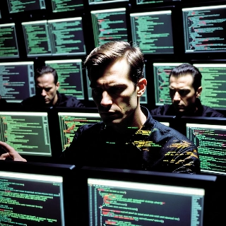 โปรไฟล์หน้าจอโค้ด Dark Hacker Vibe