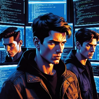 Dark Hacker Vibe Code Screens Profile Art