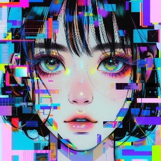 Glitch Art Aesthetic Anime Girl Digital Error