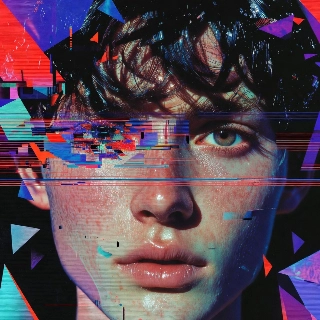 Glitch Art Aesthetic Face Digital Error Portrait