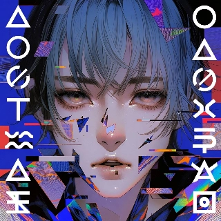 Glitch Art Esthetisch Portret met Digitale Foutsymbolen