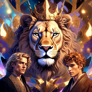 Majestic Lion Golden Crown King Fantasy Art