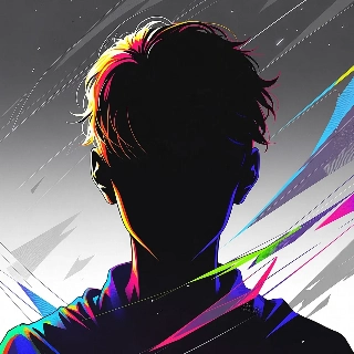 Mysterious Neon Shadow Silhouette Portrait