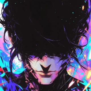 Mystery Silhouette Face in Neon Shadow Anime Style