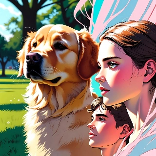 Cute Golden Retriever Sunny Park Aesthetic PFP