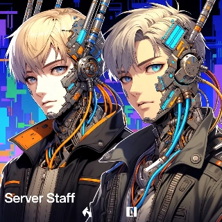 Cyberpunk Anime Duo with Mechanical Headgear