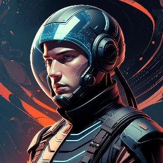 Futuristic Metaverse Astronaut Avatar in Cyber Gear