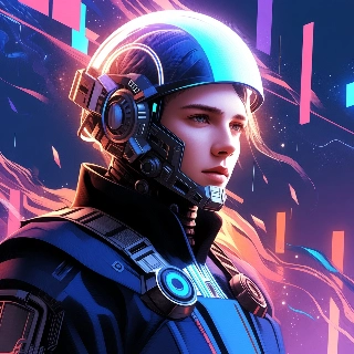 Futuristic Metaverse Avatar in Cyberpunk Gear