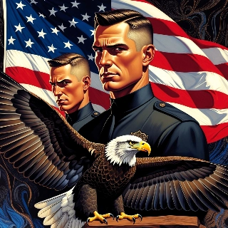 Intense Bald Eagle American Flag Soldier PFP