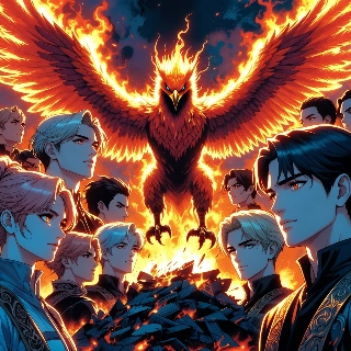 Phoenix Rising Flames Ash Anime Staff Ensemble