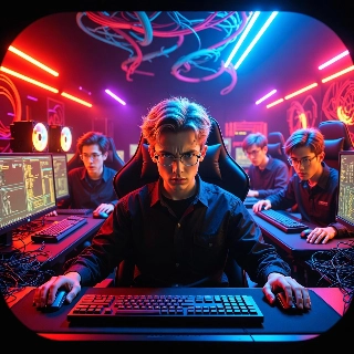 Pro Gamer Setup RGB Lighting Cyberpunk Staff PFP