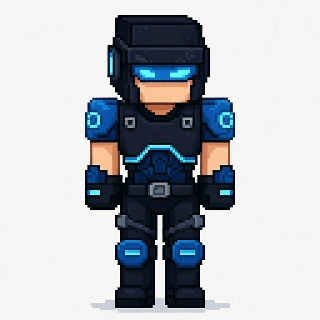 Cybercore Futuristic Minecraft Armor Pixel Art