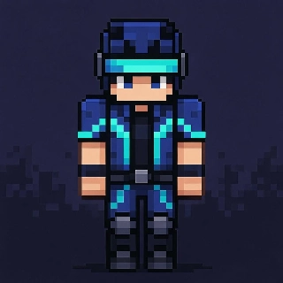 Cybercore Futuristic Minecraft Skin Pixel Warrior