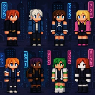 Cyberpunk Neon Futuristic City Minecraft Skins