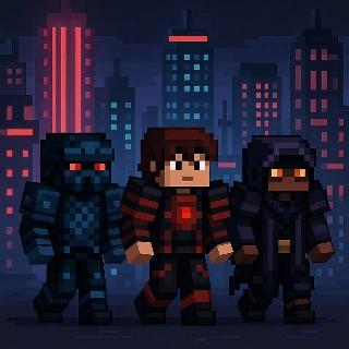 สกิน Minecraft แนวไซเบอร์พังก์นีออน 3 แบบ