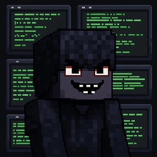 Dark Hacker Minecraft Skin Pixel Art with Code Screens