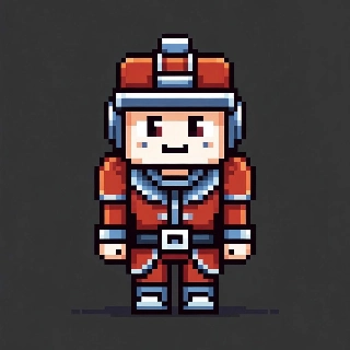 Futuristic Red Armored Minecraft Pixel Avatar