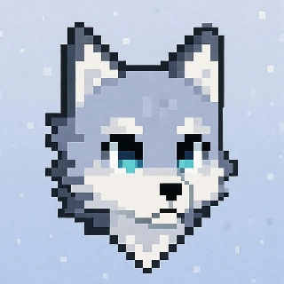 Lumikkisusi jäisillä sinisillä silmillä Pixel Art