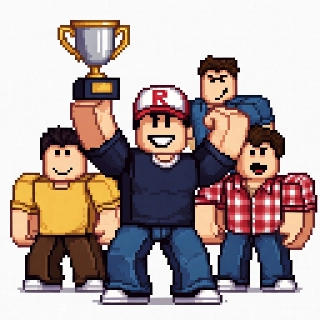 E-Sports Champion Roblox Avatar Holding Trophy Pixel Art